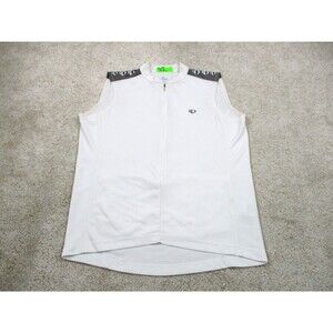 Pearl Izumi Cycling Jersey Men Medium White Sleeveless Select Series Zip Biker *